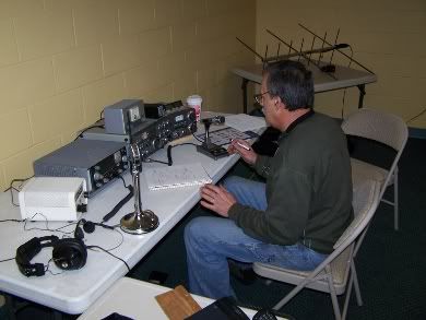 Charlie sets up his station for Kids Day