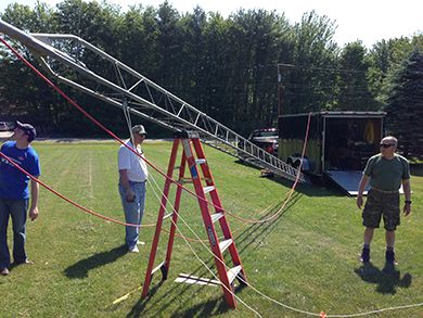 Setting up the tower