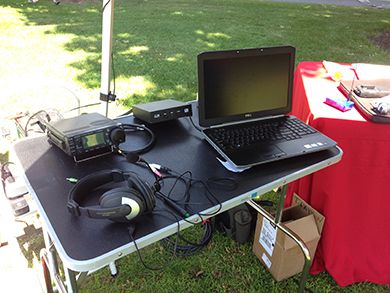 Setting up one of our HF stations