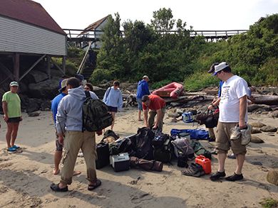 unloading on the beach