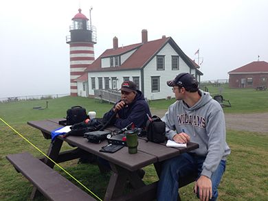 Charlie and Thom at the HF station