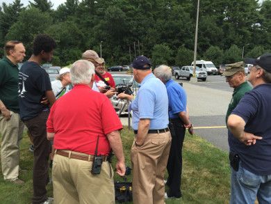 K5HS and others check out a satellite setup