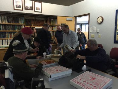 Pizza after the presentation