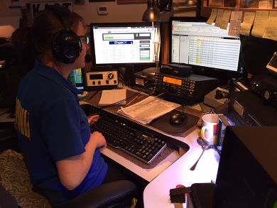 Stefania K1GJY operates CQWW WPX from K1OT's station
