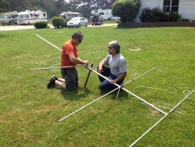 Assembling the 6 meter yagi
