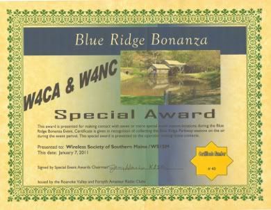 Blue Ridge Bonanza Award