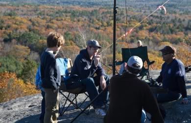 Demonstrating ham radio to Cub Scouts
