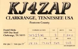 KJ4ZAP qsl card
