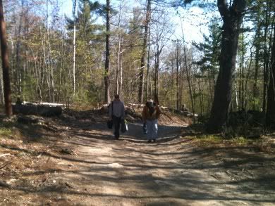 Hiking the mountain trail
