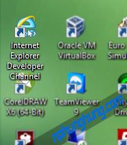 Biểu tượng Internet Explorer Developer Channel trên màn hình