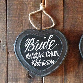 BrideandGroomChalkSign