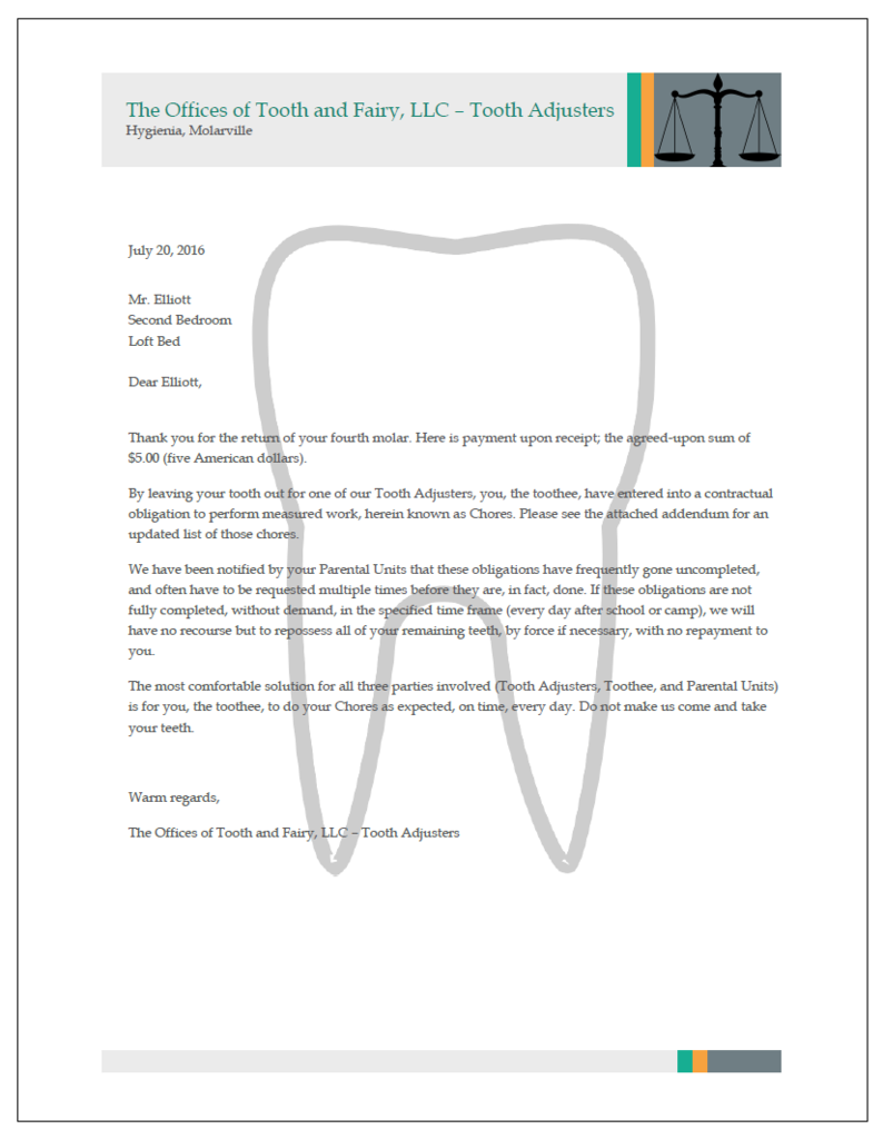 Parents Pen Letter From Tooth Fairy We All Feared As Kids Wsbt