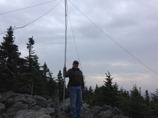 Charlie W1CPS operates from a ledge
