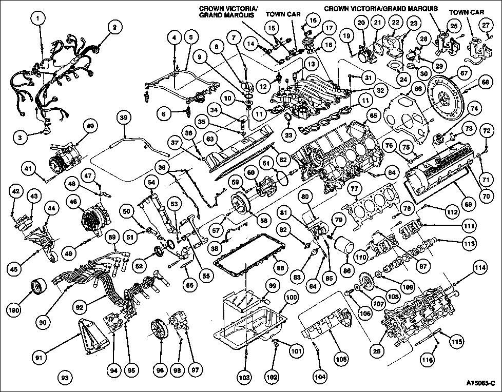 Ford 3.8 exploded view #1