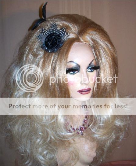 Drag Queen Wig Big Teased Out Rooted Blonde Curls Long