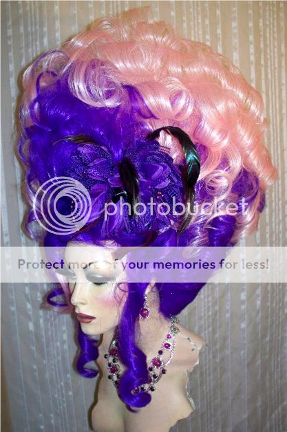 Drag Queen Wig Very Big Double Purple And Pink Up Do Twist Curls | eBay