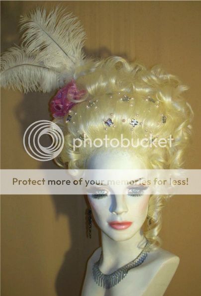   Up do White Blonde Beaded Crystals Marie Antoinette Style Curls